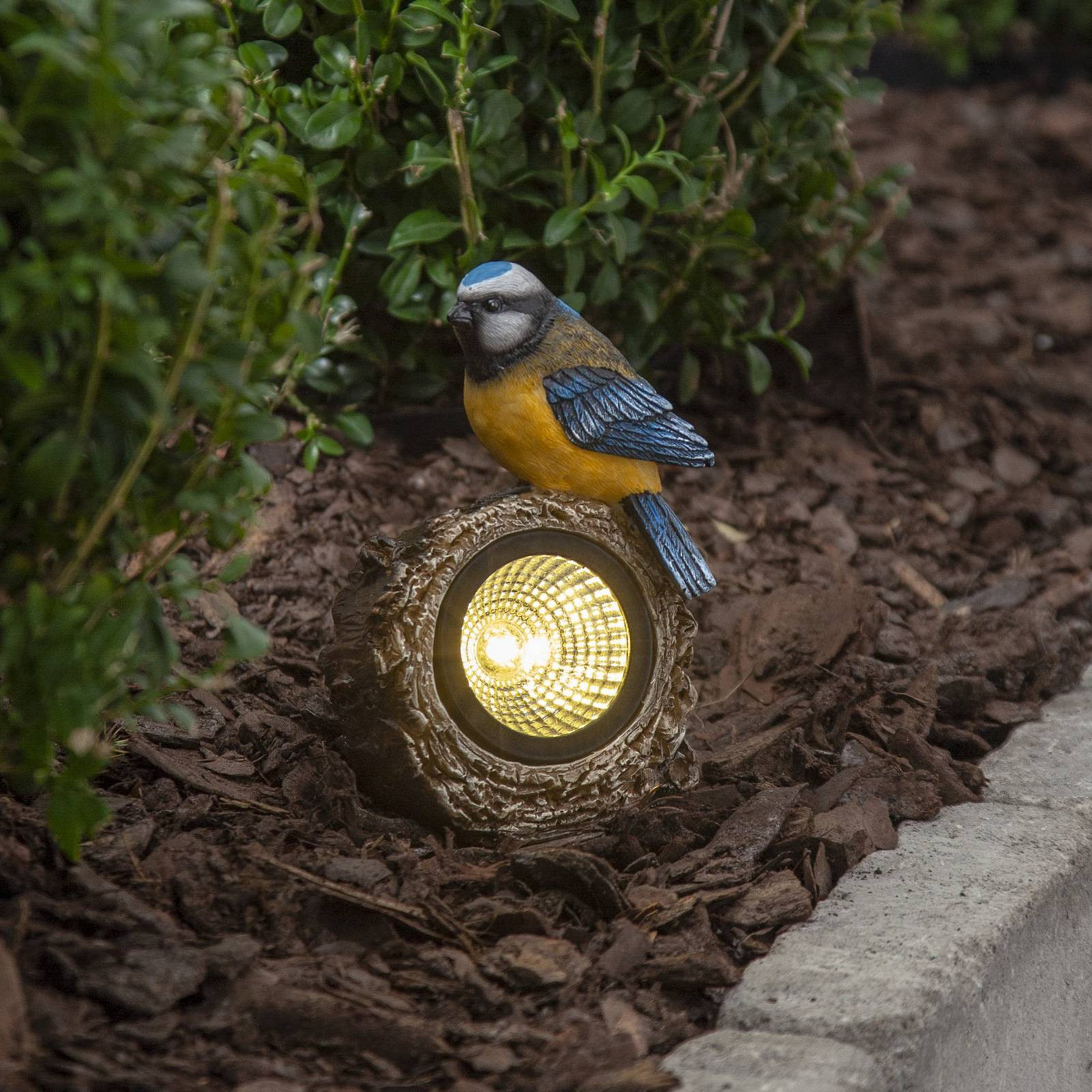 LED solárne svetlo Birdie, farebné, plastové, 9 x 14 cm sada 9 ks
