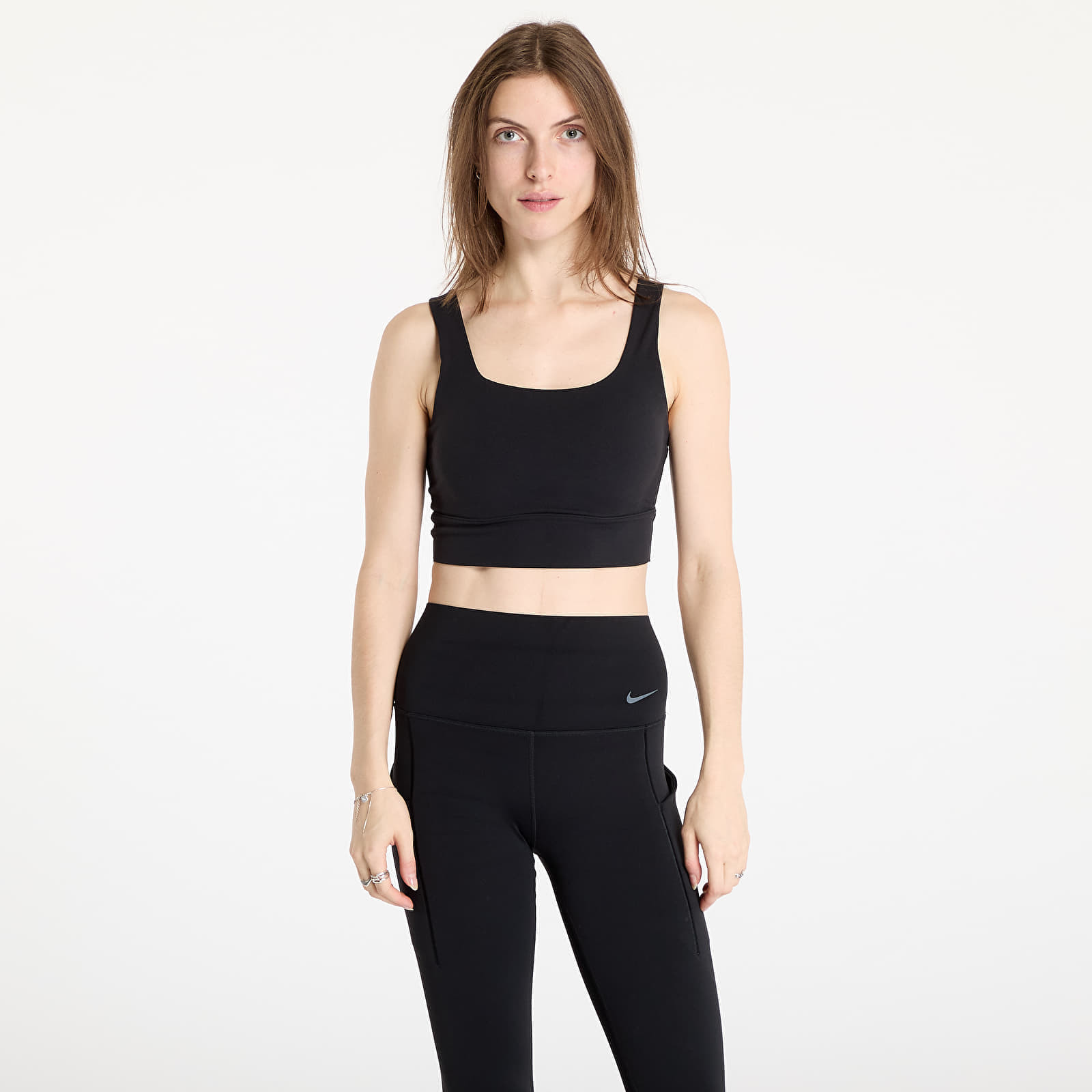 Nike Zenvy Women's Medium-Support Padded Longline Sports Bra Black/ Sail M