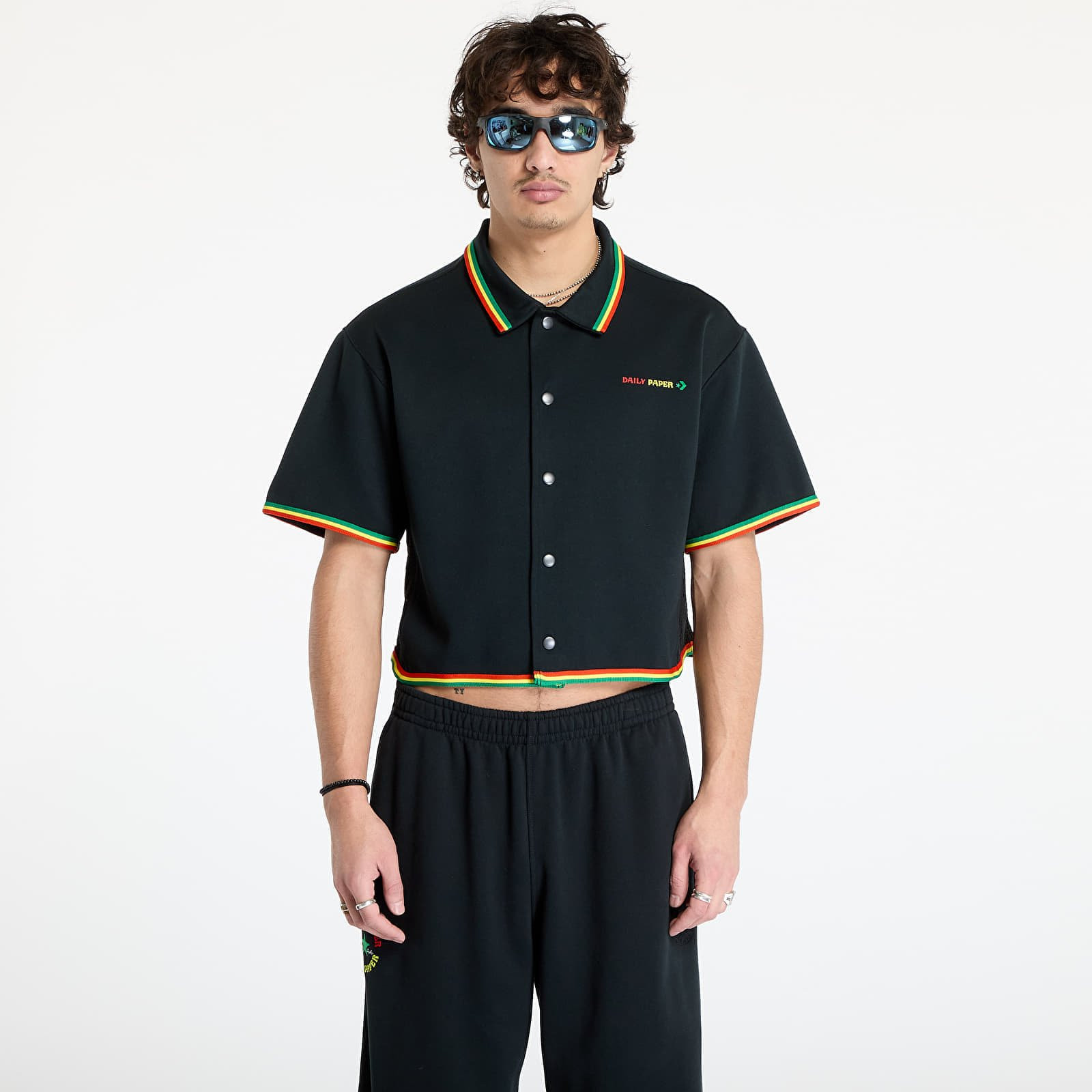 Košeľa Converse x Daily Paper Cropped Shirt Black L