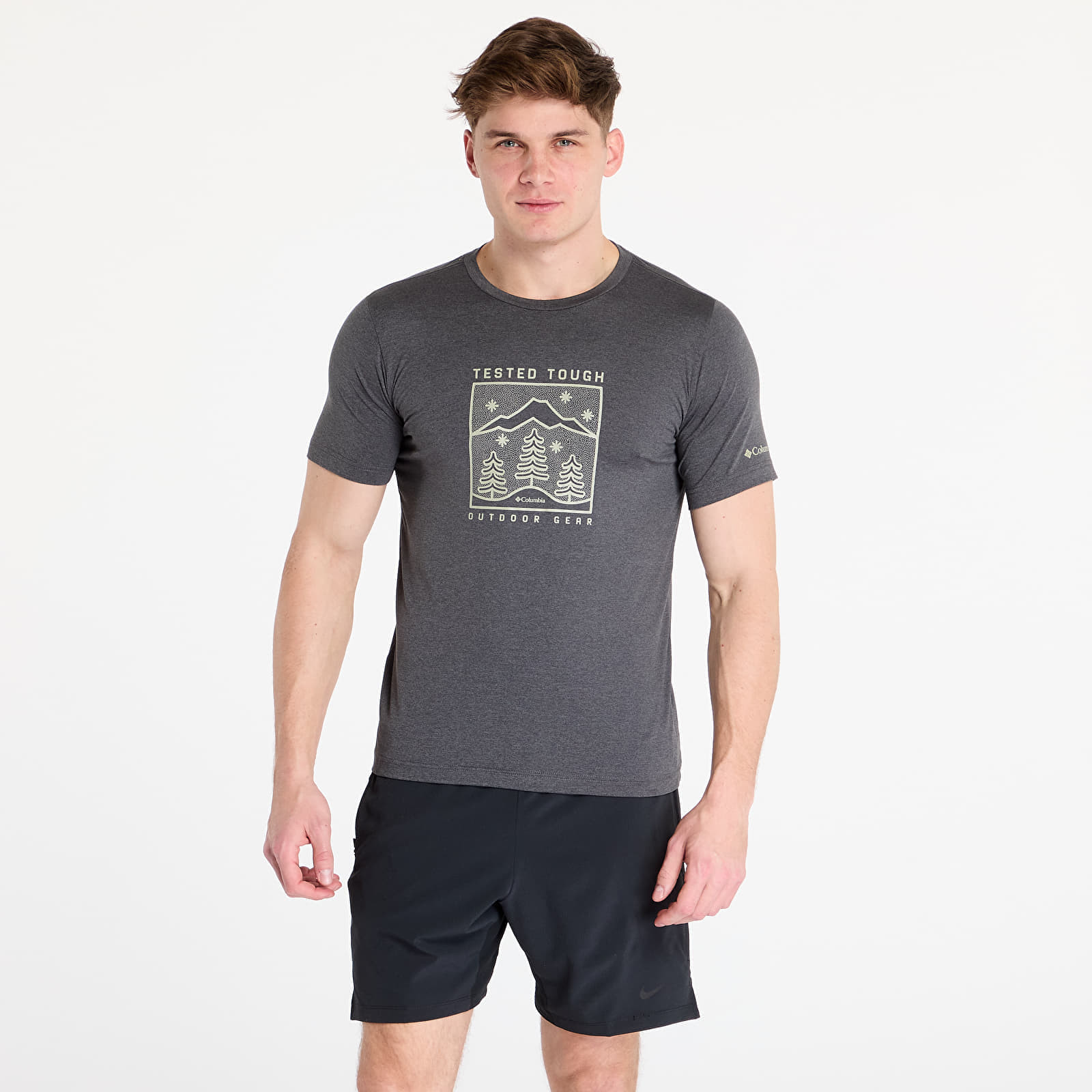 Tričko Columbia Kwick Hike™ Graphic Short-sleeve Tee Black Heather L