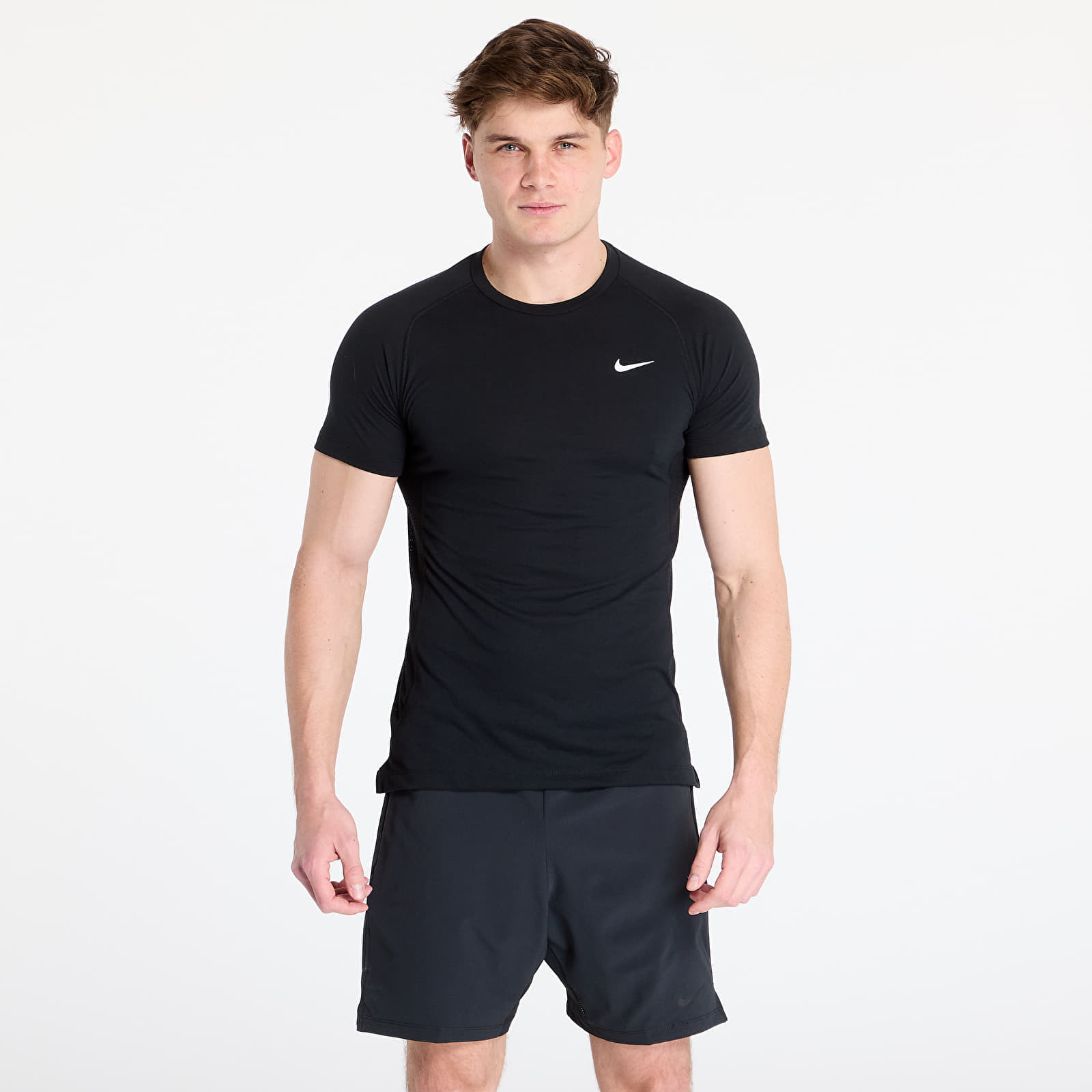 Tričko Nike Flex Rep Men's Dri-FIT Short-Sleeve Fitness Top Black/ White XS