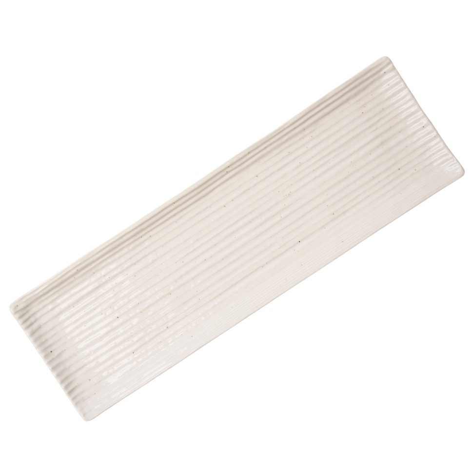 Servírovací tanier CONTOUR 33 x 10,5 cm, biela, keramika, MIJ