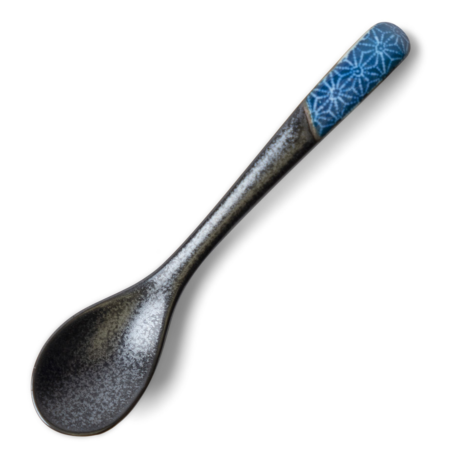 Jedálenská lyžica ASANOHA 12,5 cm, indigo, keramika, MIJ