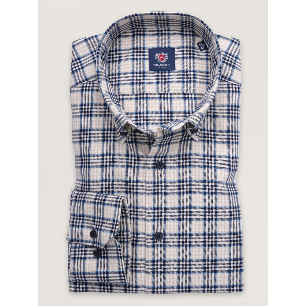 Pánska bavlnená košeľa slim fit s kockovaným vzorom 17712