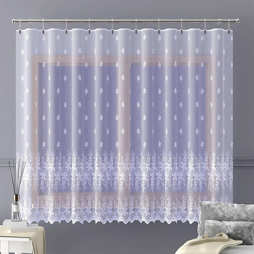 Žakarová záclona 9068/B2B biela/160