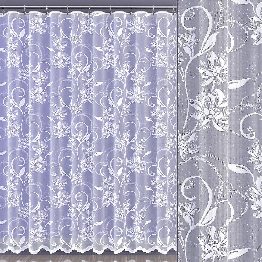 Žakarová záclona 628/D152 biely/250. Tovar na mieru