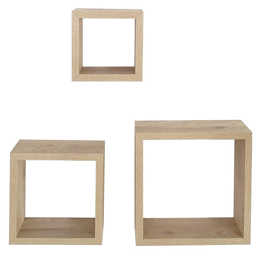 Závesné police 3 ks PD11036 prírodné drevo