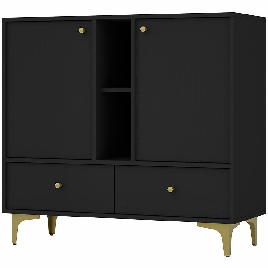 Komoda Tokyo 1  2F 2S čierny grafit 825