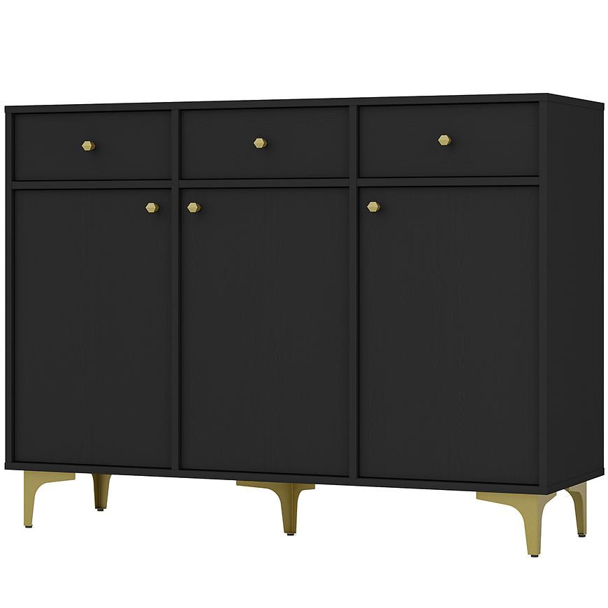 Komoda Tokyo 1  3F 3S čierny grafit 827