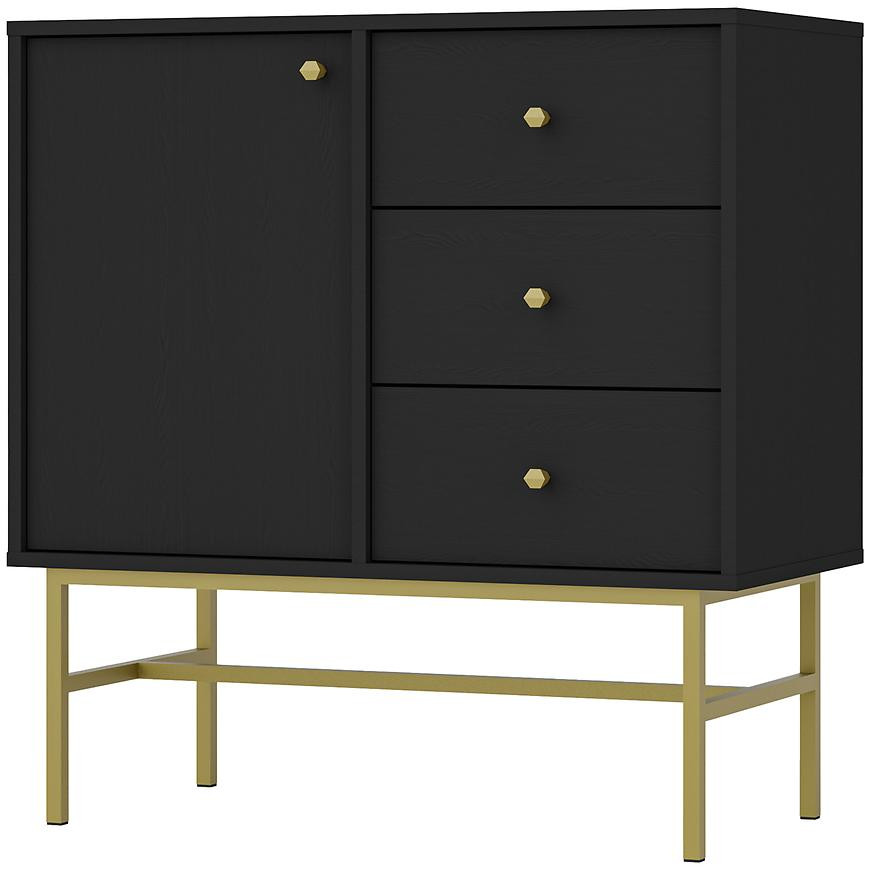 Komoda Tokyo 3  1F 3S čierny grafit 814