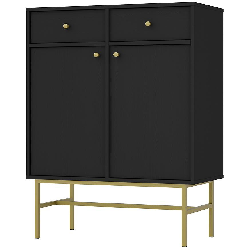 Komoda Tokyo 3  2F 2S čierny grafit 826