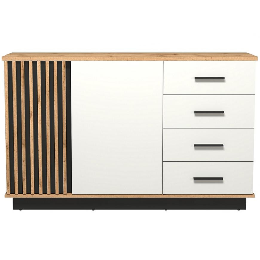 Komoda 2d4s Santi 3 Dub Wotan/Čierna+Biela