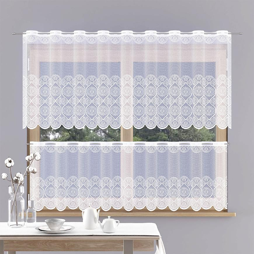 Žakarová záclona 619/D134 biely/70. Tovar na mieru