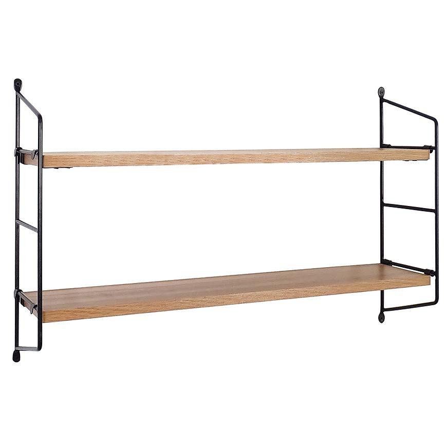 Závesná polička PD210915 prírodné drevo/čierna