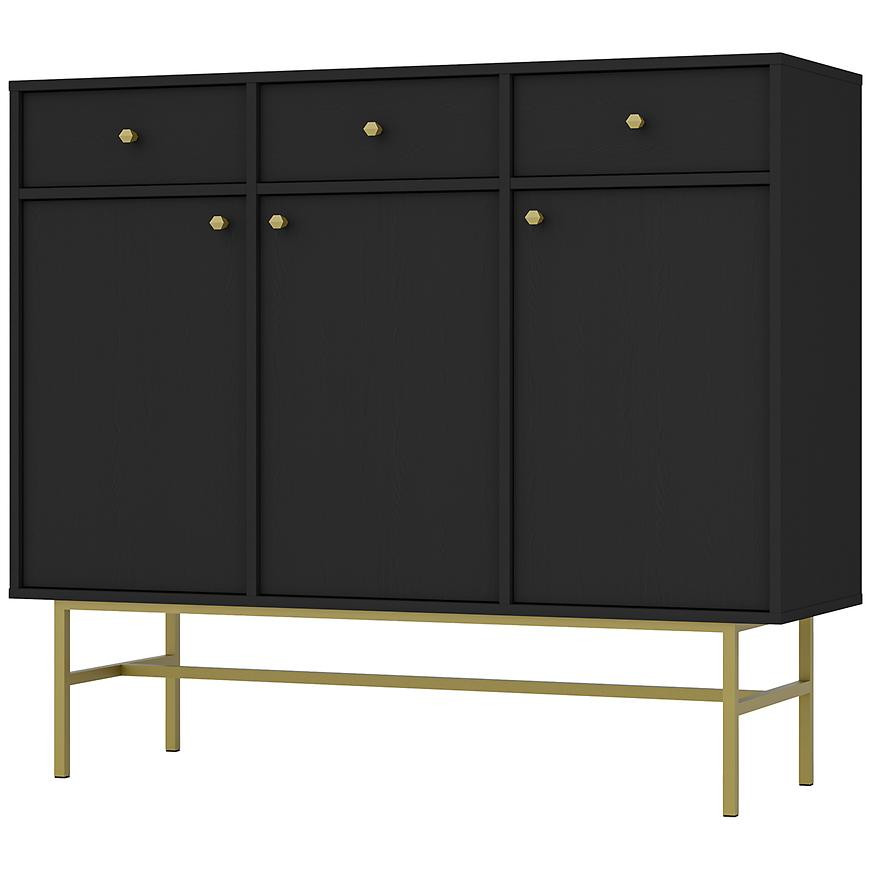 Komoda Tokyo 3  3F 3S čierny grafit 827