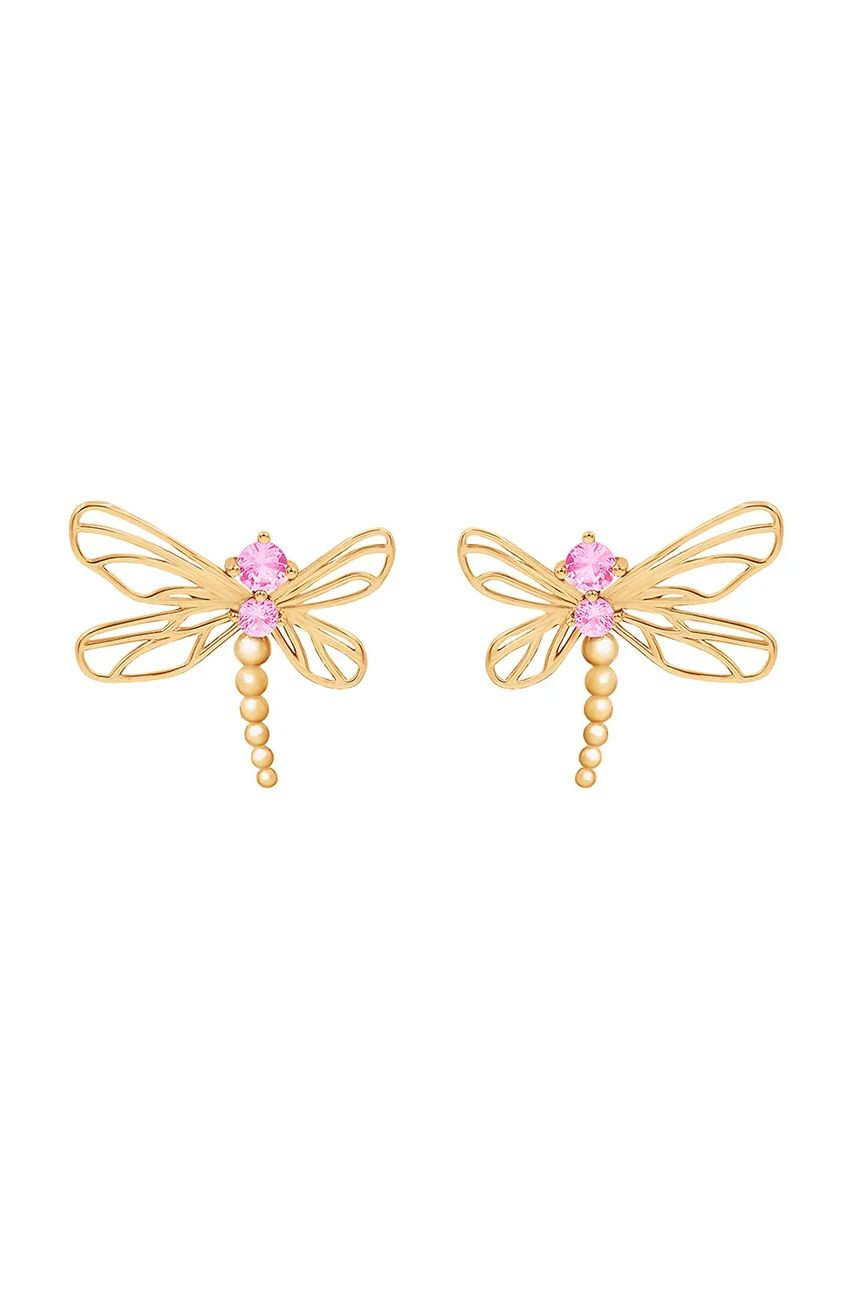 Pozlátené náušnice Lilou Dragonfly 182/22/KOL/AZU/ROC/PO