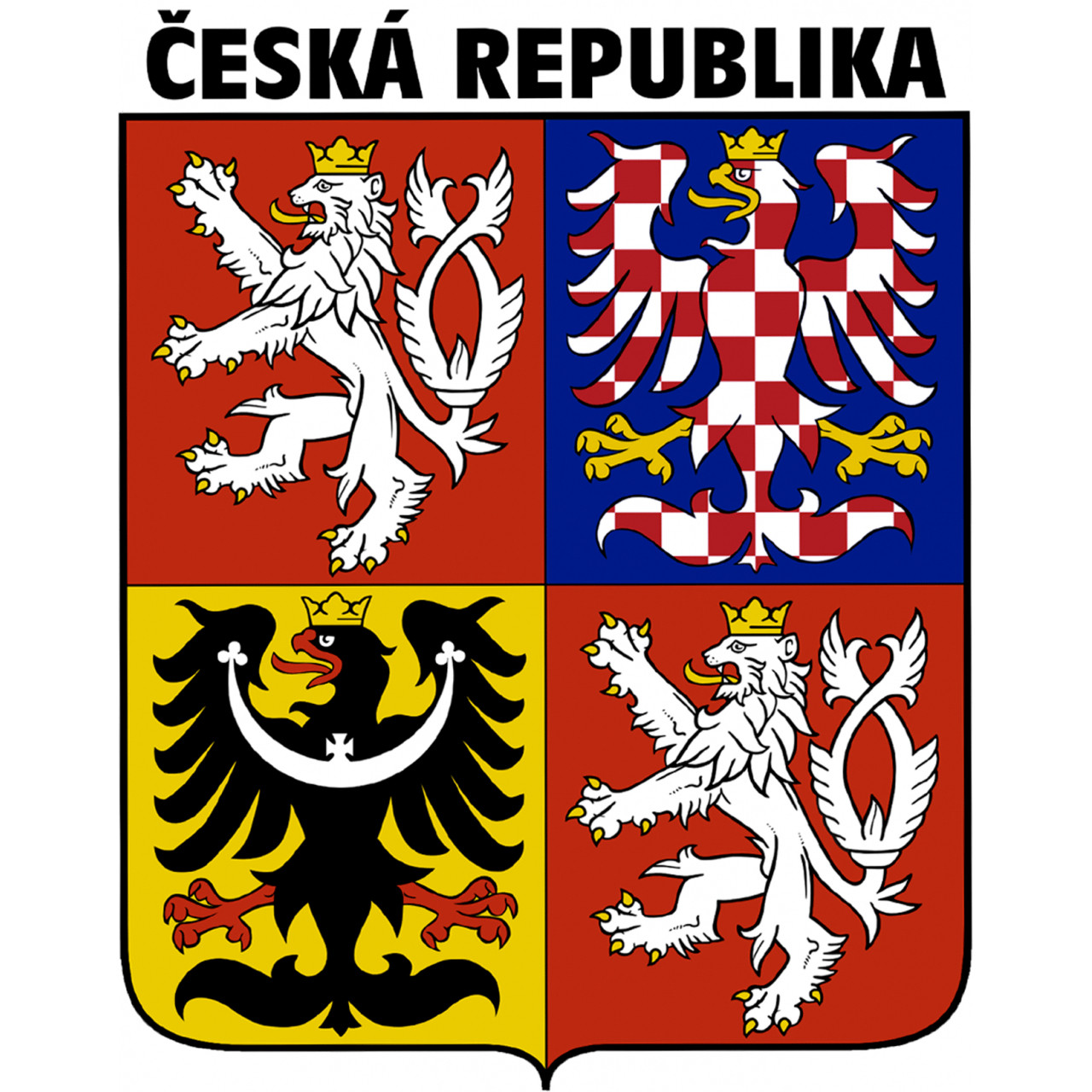 Samolepka Česká republika veľký štátny znak 7,5 x 6 cm - farebná