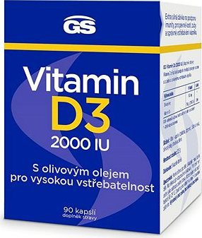 GS Vitamín D3 2000 IU, 90 kapsúl