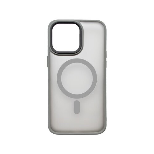 Sturdo plastové puzdro iPhone 15, sivé (Magsafe Frosted)