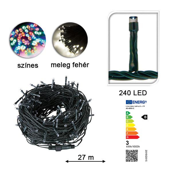 LED reťaz vo voliteľnej veľkosti - s 120 ks LED teplá biela