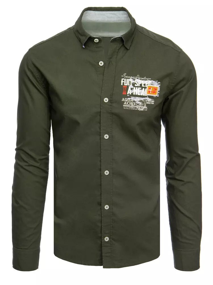 Pánská khaki košile Dstreet DX2279 M