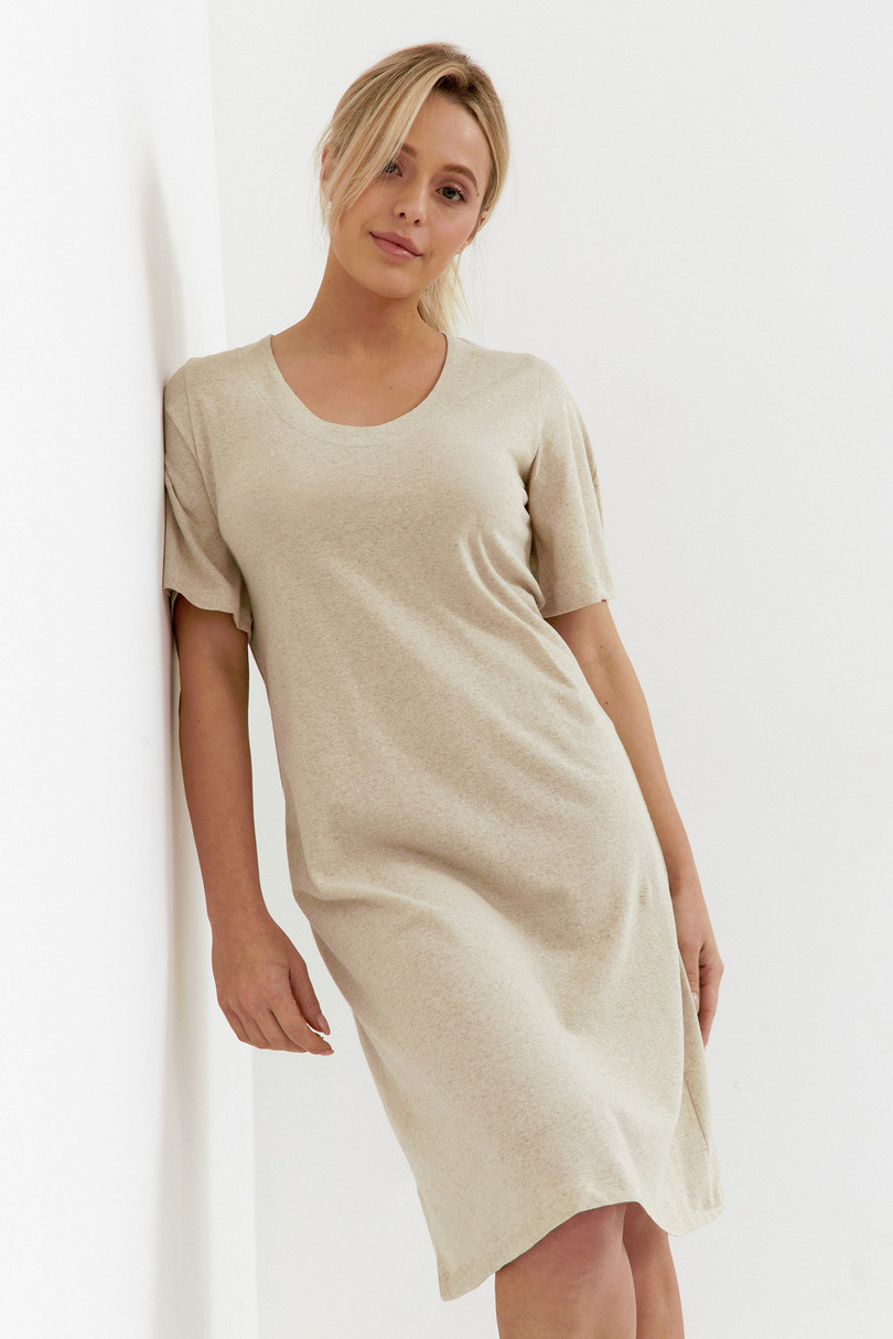 Dámska nočná košeľa Cana 268 w/r S-XL béžová melanž XL
