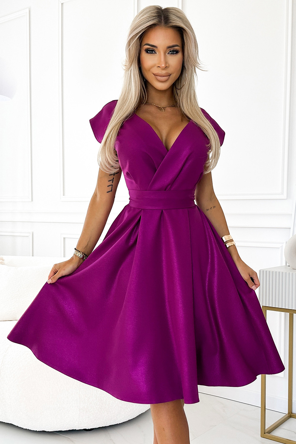 Dámske šaty 348-8 SCARLETT - NUMOCO fuchsiová S