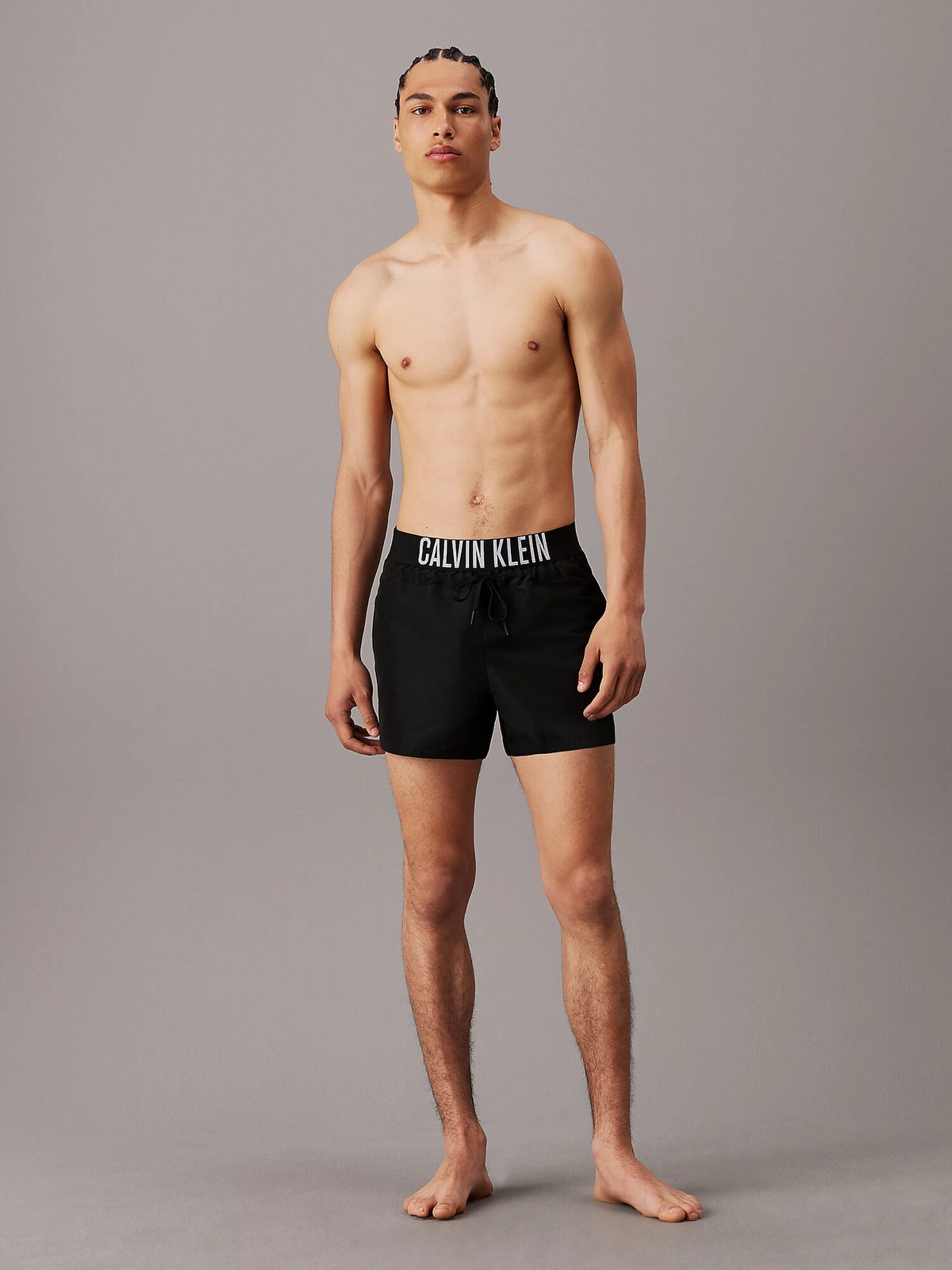 Pánske plavky KM0KM01045 BEH black - Calvin Klein M