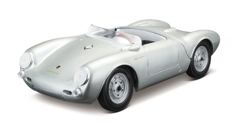 Maisto PORSCHE 550 A SPYDER, strieborná, 1:18