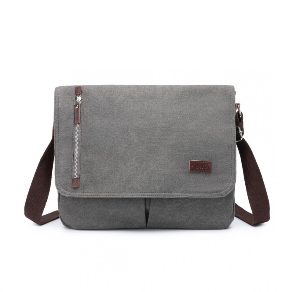 Plátená crossbody taška Kono - sivá