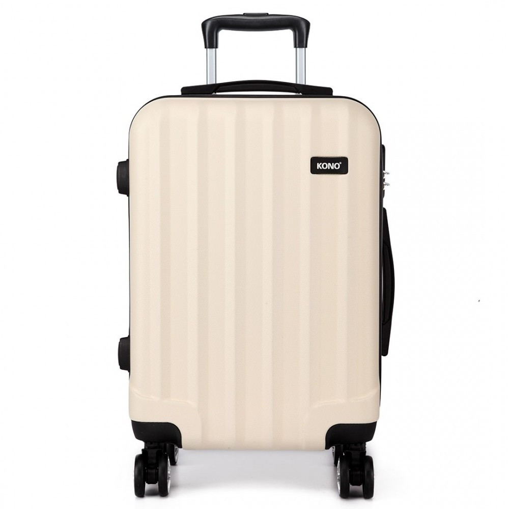 Kono ABS kufor s vertikálnymi pruhmi - béžová - 114L
