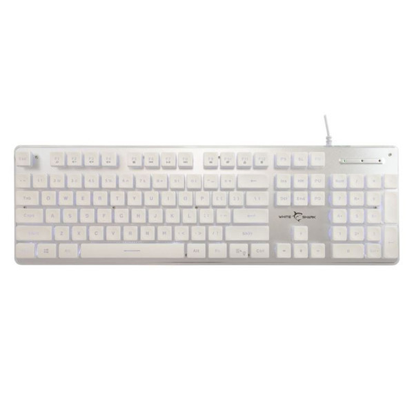 White Shark Gaming membrane keyboard TACHI, US, white ACHI-W-US