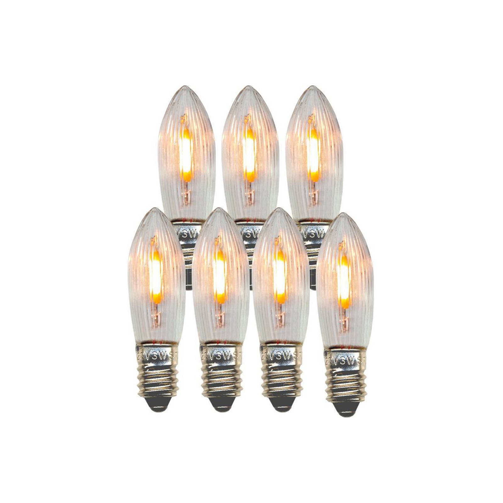 Náhradná LED žiarovka E10 0,5W číra 14-55VAC/DC 7xsada