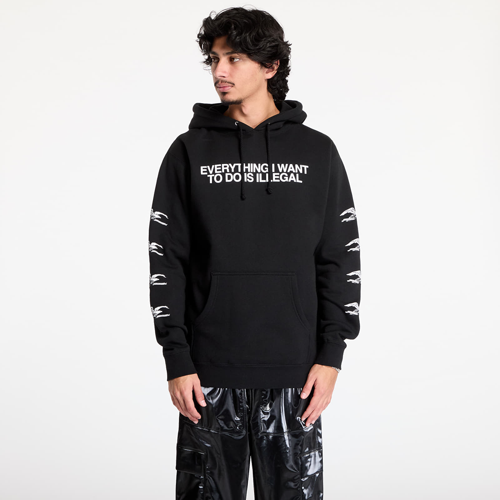 Mikina PLEASURES Illegal Hoodie Black M