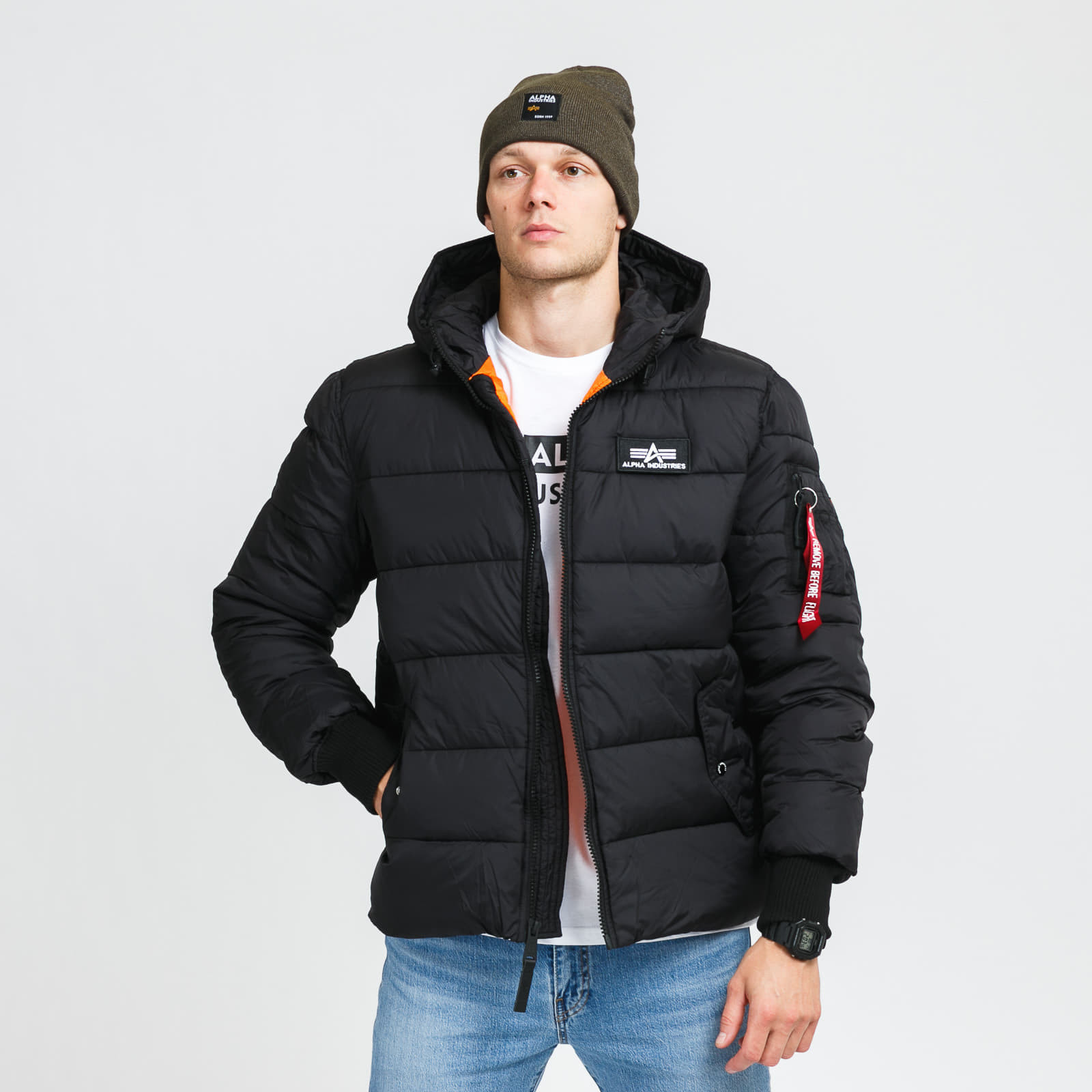 Bunda Alpha Industries Hooded Puffer Alpha FD Black L