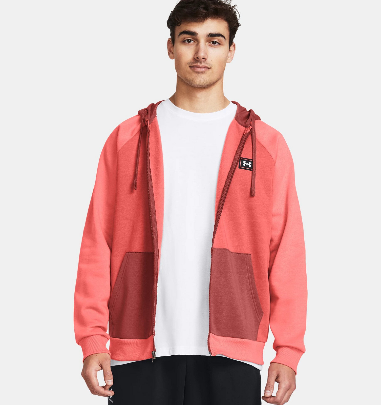 UA Rival Flc FZ Colorblock-RED