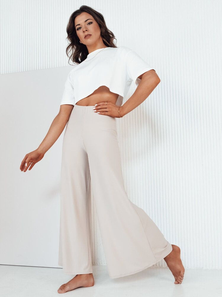 Dámske nohavice casual TERENI Farba béžová DSTREET