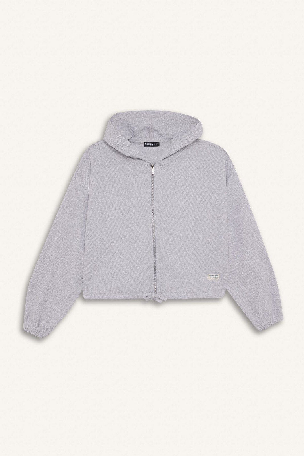 DEFACTO Cool Loose Fit Basic Plain Hooded Zipper Sweatshirt