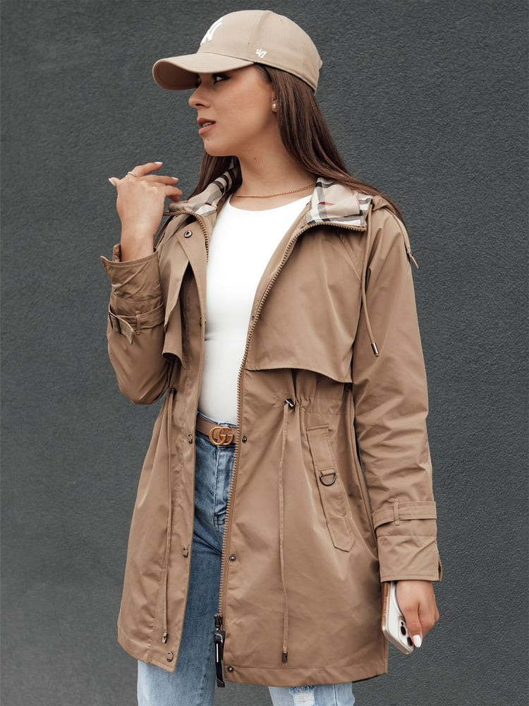Kurtka damska parka FASHLOVE ciemnobeżowa Dstreet