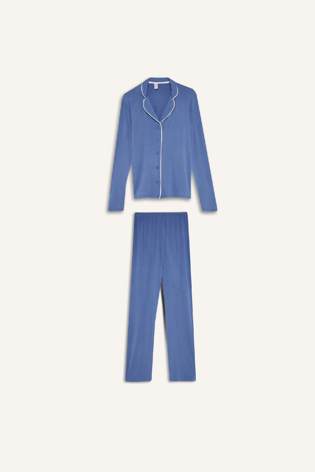 DEFACTO Fall In Love Pajama Set Regular Fit Long Sleeve Top Long Bottom