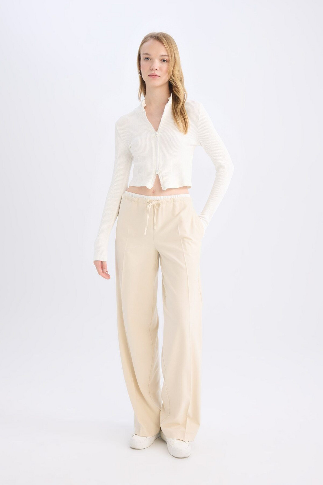 DEFACTO Darted Trousers Wide Leg Normal Waist Wide Pocket Wide Leg