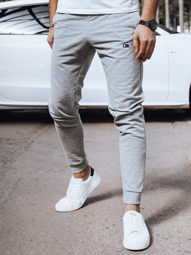 Spodnie męskie dresowe jasnoszare Dstreet