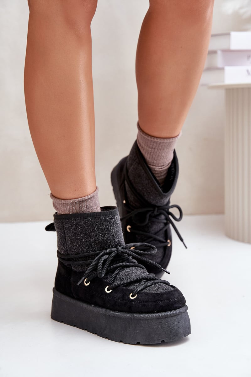 Snow boots with platform bindings black Mavora