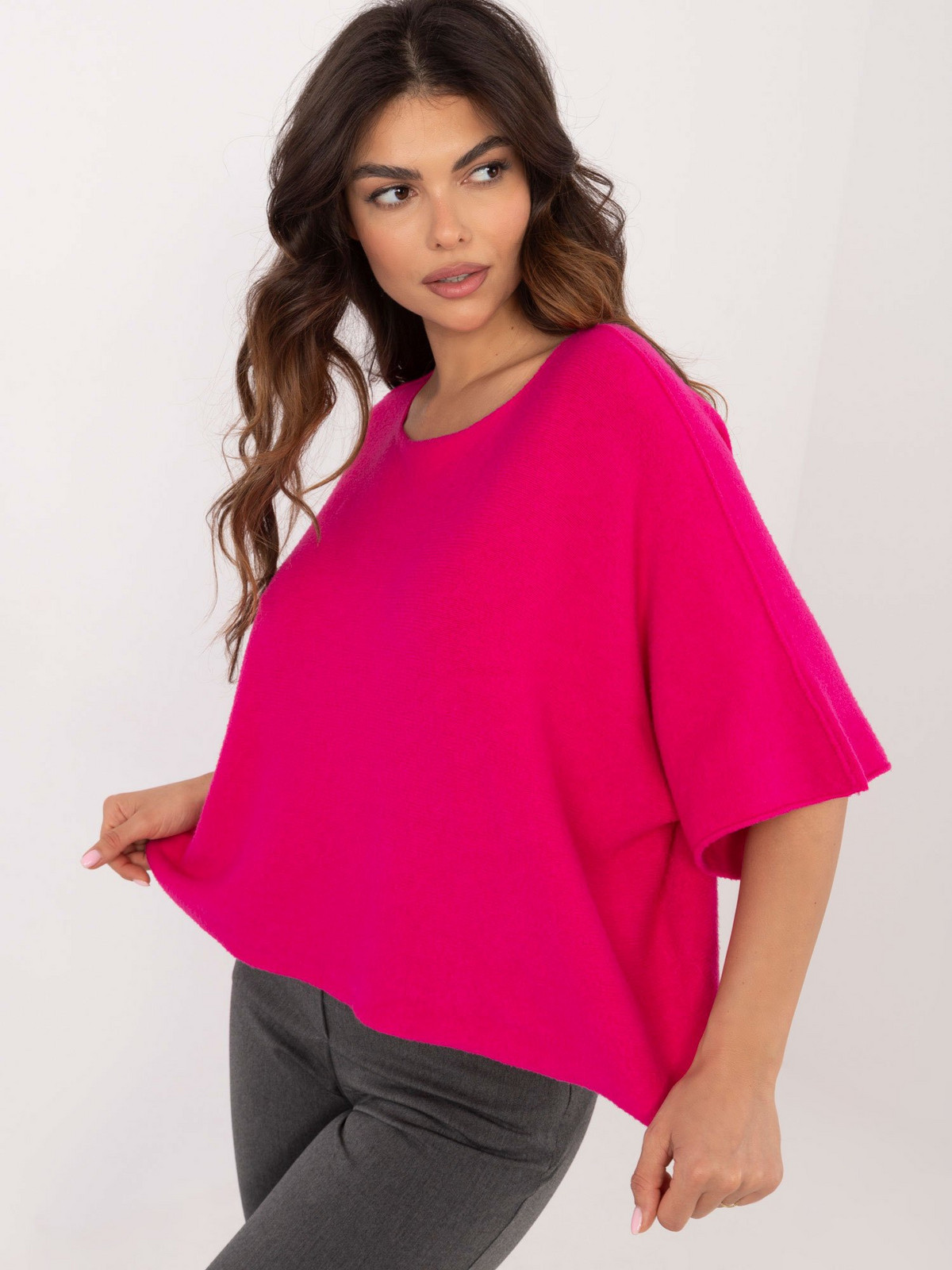 Fuchsia women's oversize sweater