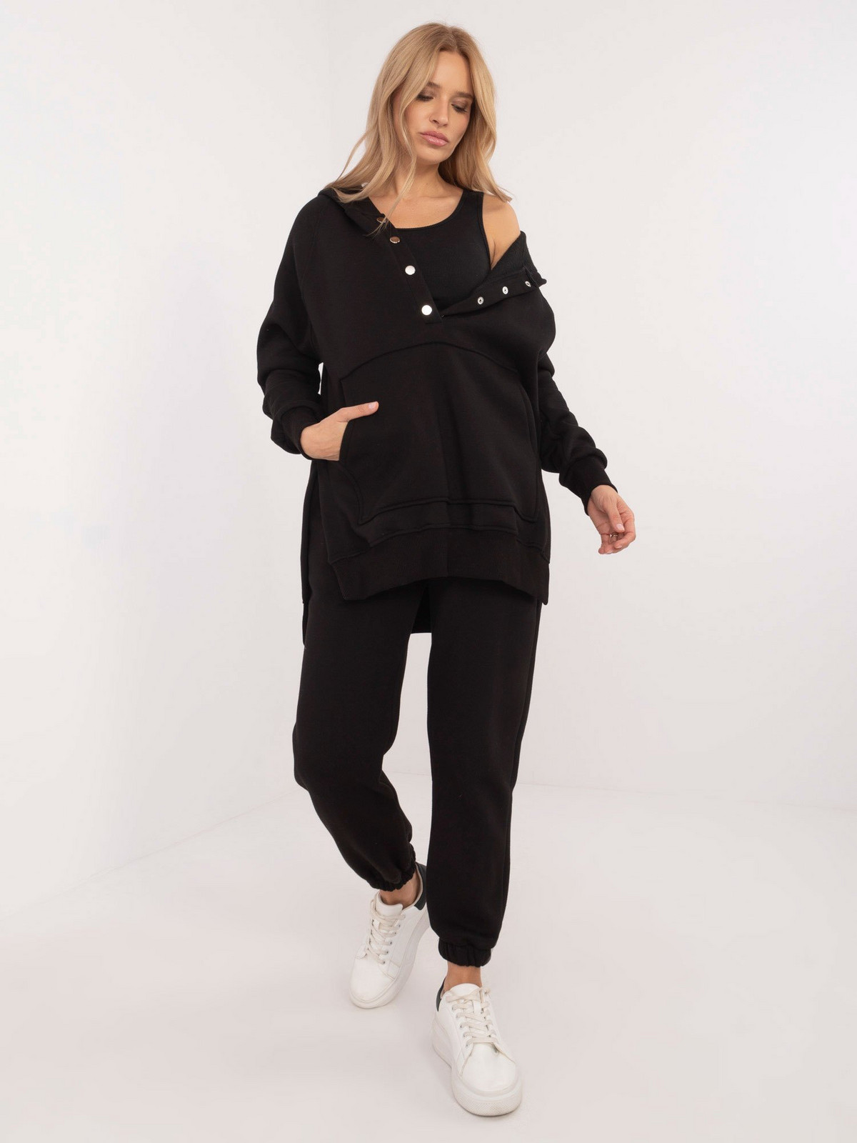 Black women's basic set of oversize cut