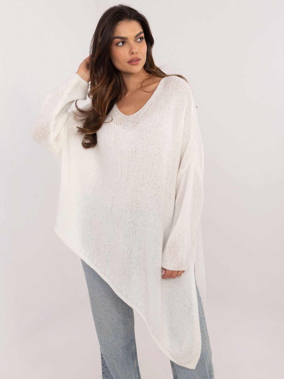 Ecru asymmetric sweater OCH BELLA