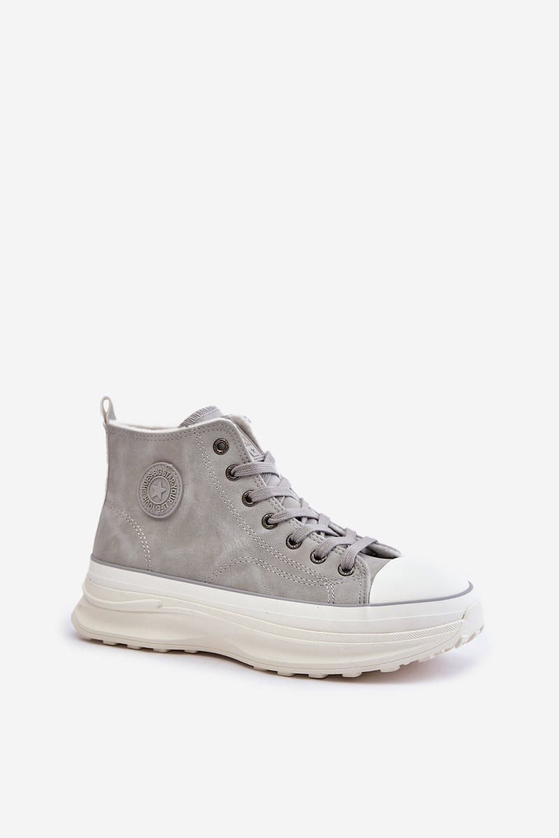 Insulated women's platform sneakers Big Star grey