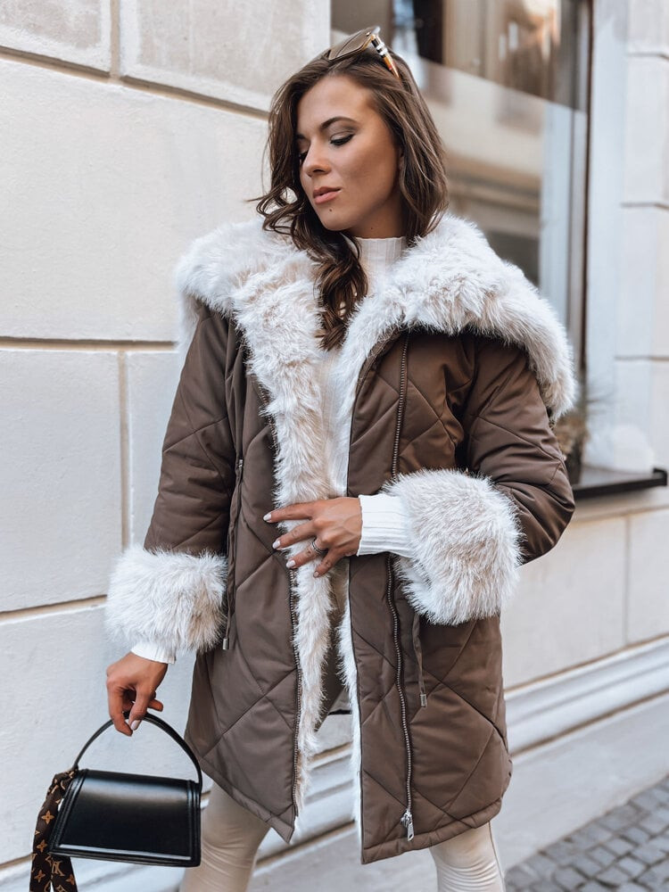 Dámska zimná bunda LUXURY Farba kávová DSTREET
