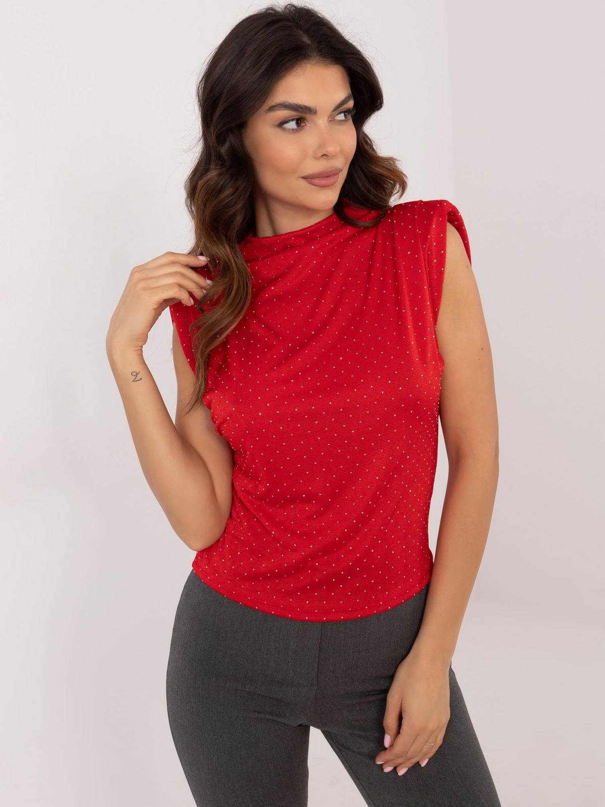 Red formal blouse