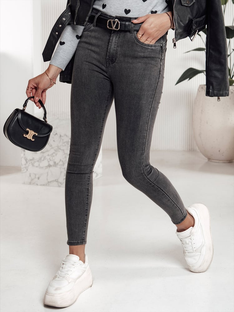 Spodnie damskie FEELFREE jeansowe szare Dstreet